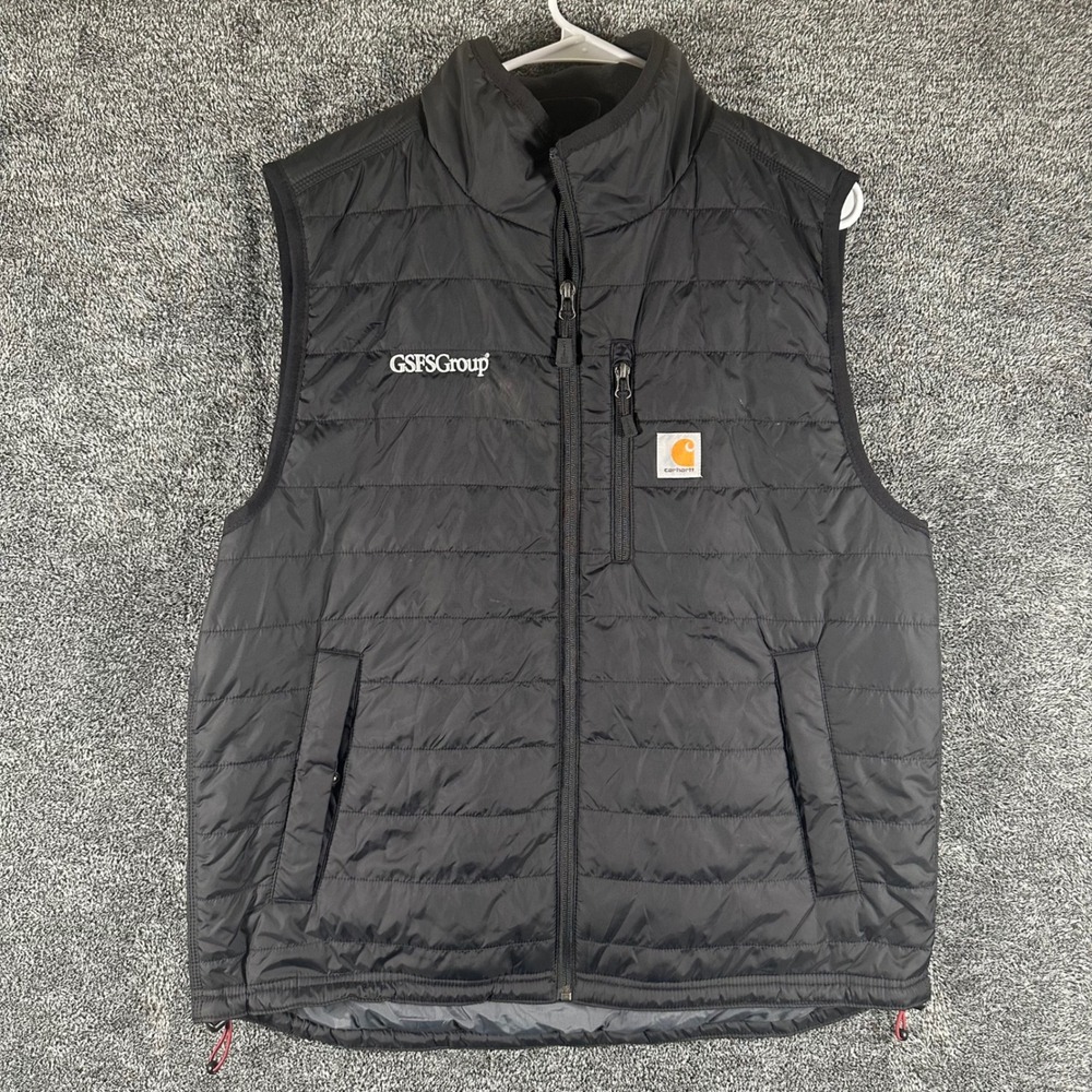 Carhartt Vest Mens Large OV2286-M Gilliam Black Quilted Insulated GSFSGroup Logo